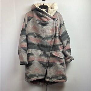 Tokyo Darling Gray and Pink Patterned Teddy Jacket
